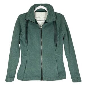 Lululemon &go Take-Off Full Zip Fleece Sweatshirt Sz 6 Heathered Dark Green